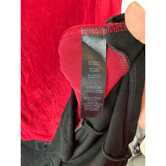 Travelers by Chico Red‎ and Black blouse size Medium - Picture 5 of 6